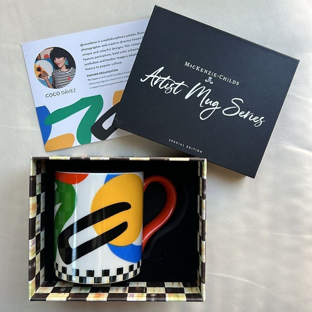MacKenzie-Childs Coco Davez Artist Mug with Box